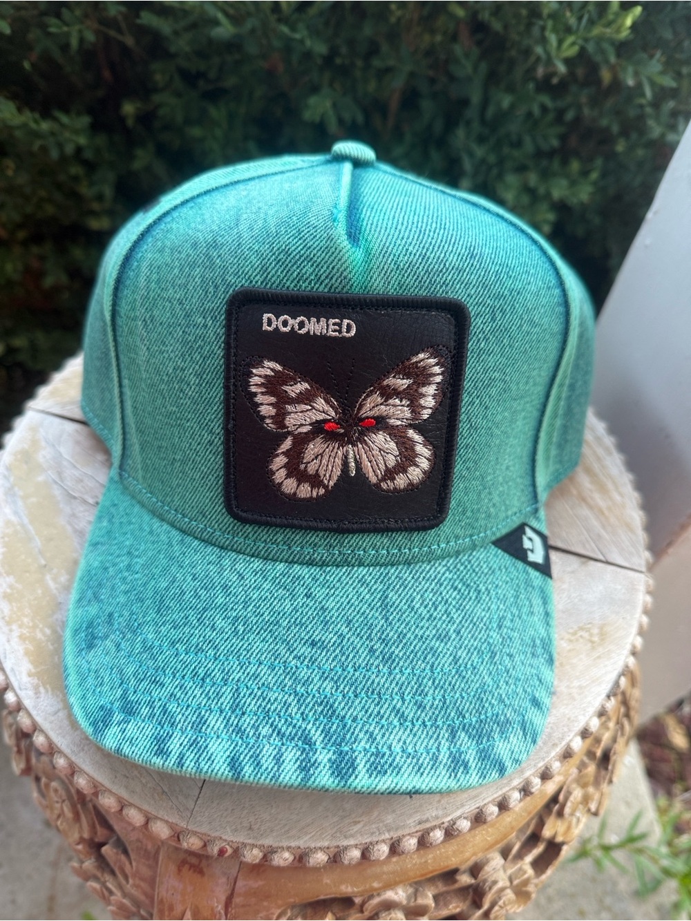 🦋Unisex doomed green denim butterfly 🧢 hat 🦋